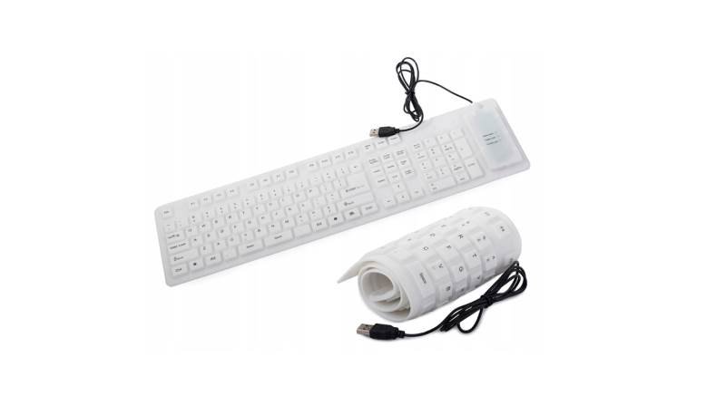 Verk 06180_B Flexibilní silikonová klávesnice k PC bílá