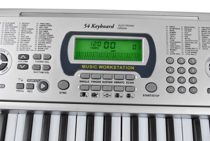 APT AG278 Elektronické klávesy s mikrofonem, 54 kláves stříbrná