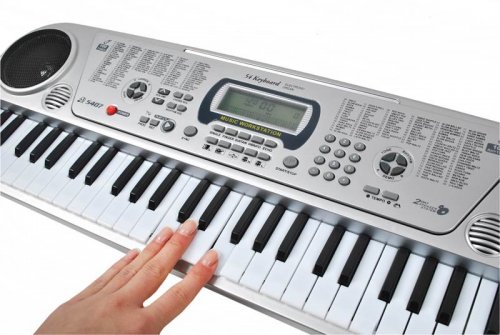 APT AG278 Elektronické klávesy s mikrofonem, 54 kláves stříbrná