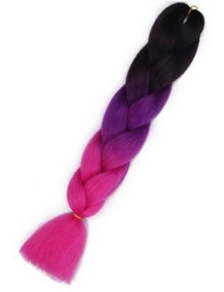 KIK Vlasy Kanelové syntetické Copánky ombre fialovorůžová