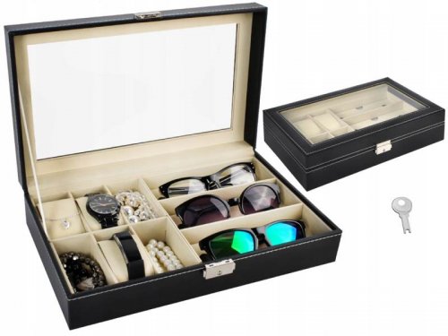 ISO 8497 Organizér na brýle a hodinky Box na 9ks 