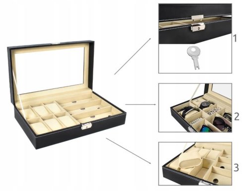 ISO 8497 Organizér na okuliare a hodinky Box na 9ks