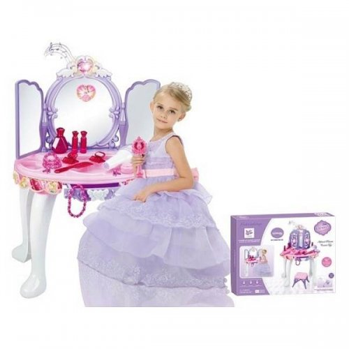 ISO 8673 Toaletný stolík pre dievčatká + príslušenstvo XXL ružová