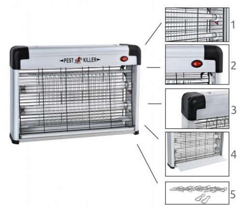 ISO 8626 Elektrický lapač hmyzu s UV zářivkou PEST KILLER 20W 
