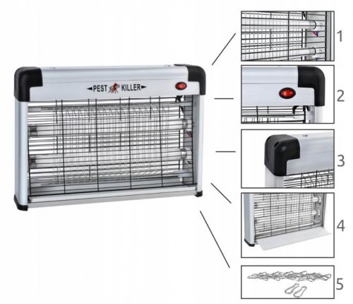 ISO 8626 Elektrický lapač hmyzu s UV žiarivkou PEST KILLER 20W