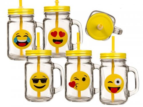 Kemis zaváranie Emoji so slamkou 450ml