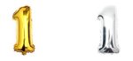 KIK Nafukovacie balónik Číslica 1 40cm strieborná, zlatá