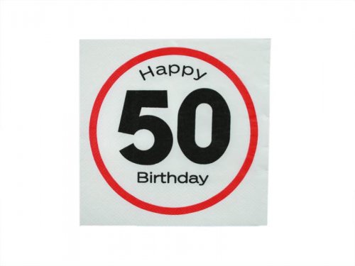 Kemis Narozeninové ubrousky 20ks Happy Birthday 50