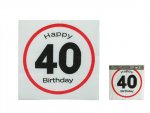 Kemis Narozeninové ubrousky 20ks Happy Birthday 40