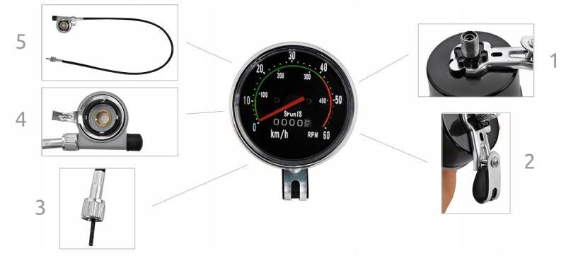 Trizand 5679 Mechanický Retro tachometer pre bicykle