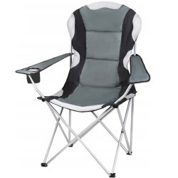 Trizand 2300 Zahradní a kempingová židle polstrovaná, šedá