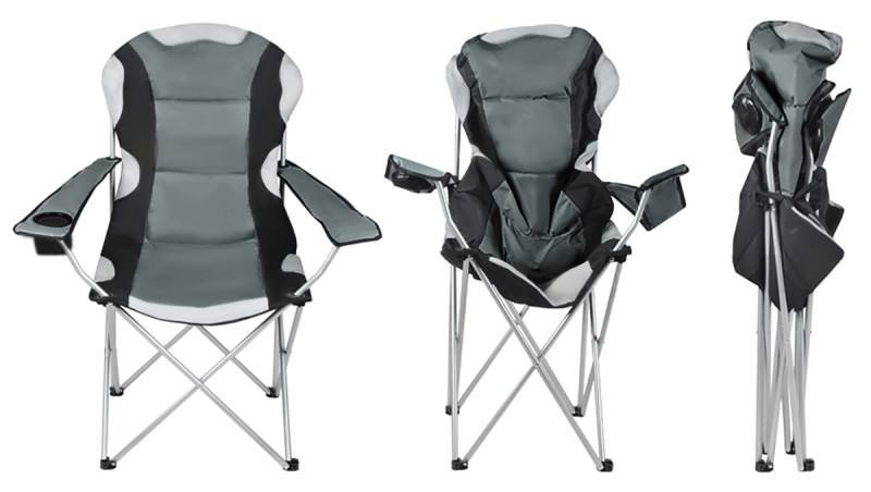 Trizand 2300 Zahradní a kempingová židle polstrovaná, šedá