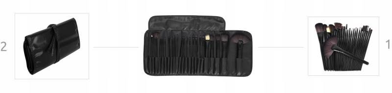 Soulima 8573 Sada kosmetických štětců v pouzdře 24 kusů černá