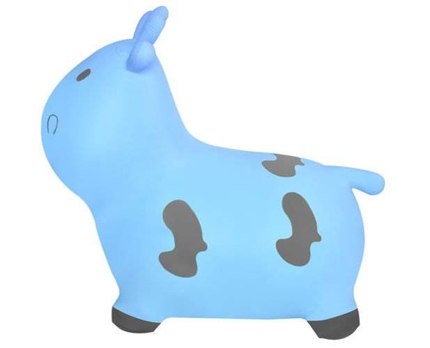 KRUZZEL 8778 Zvieratko skákacie kravička s pumpou modrá