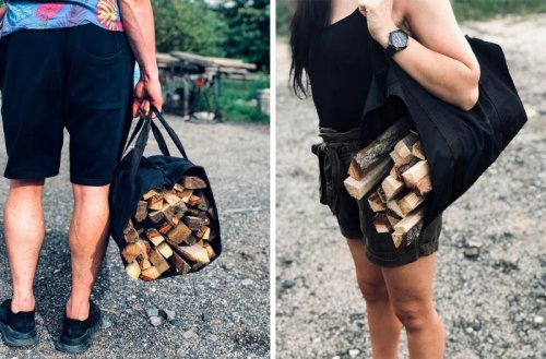 Kaminer 8791 Taška na krbové drevo 100x45cm čierna