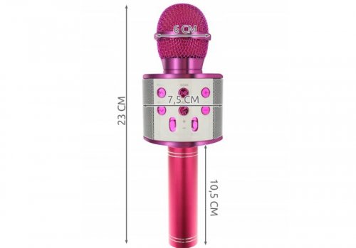 WSTER WS-858 Karaoke bluetooth mikrofon tmavě růžový