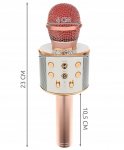 WSTER WS-858 Karaoke bluetooth mikrofon růžová