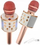 WSTER WS-858 Karaoke bluetooth mikrofon růžová