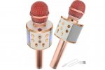 WSTER WS-858 Karaoke bluetooth mikrofon růžová