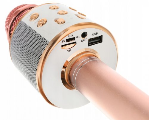 WSTER WS-858 Karaoke bluetooth mikrofon růžová