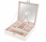 Beautylushh Luxusní šperkovnice se zrcadlem bílá