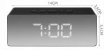 ISO 9144 Multifunkčné zrkadlové hodiny s budíkom a teplomerom čierna