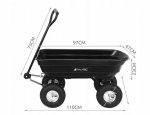 Malatec 9043 Záhradný prepravný vozík výklopný 350 Kg čierna