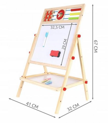 Kruzzel 9449 Multifunkčná obojstranná tabuľa pre deti 42 x 32,5 cm