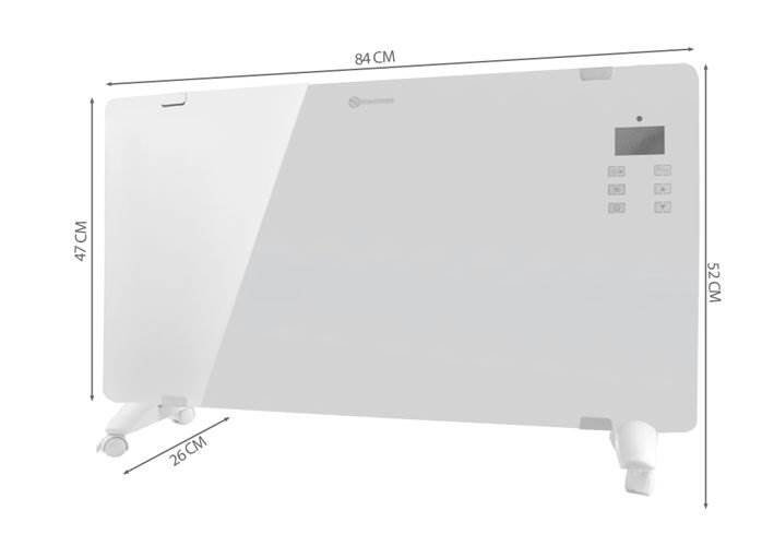 Malatec 8959 Konvektor 2000W skleněný design bílá