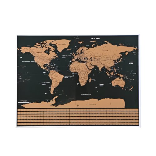 Malatec Veľká Stieracia mapa sveta s vlajkami Deluxe 82 x 59 cm s príslušenstvom čierna