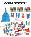 Kruzzel 9357 Drevené domino farebné 407 ks