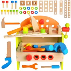 Kruzzel 9421 Dřevěný ponk s nářadím Deluxe Kruzzel 9421 Dřevěný ponk s nářadím Deluxe