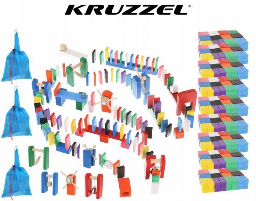 Kruzzel 9397 Dřevěné domino barevné 1080 ks