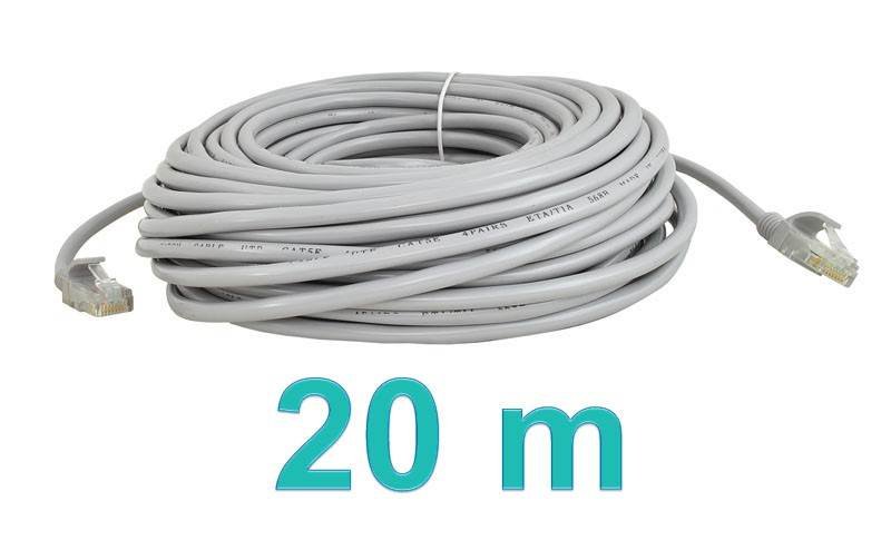 ISO 333 Síťový kabel  RJ45-RJ45, 20m šedá