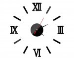 KIK Dizajnové 3D nalepovacie hodiny rímske číslice 130 cm čierna