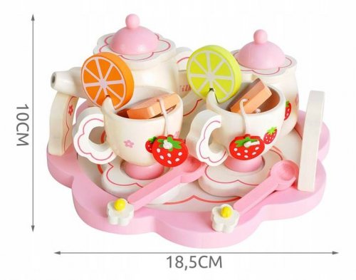 Kruzzel 9418 Dřevěný čajový servis pro děti