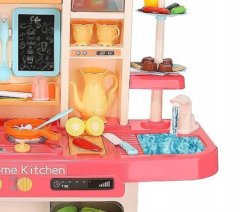 ISO 9572 Dětská kuchyňka XXL se zvuky a tekoucí vodou růžová