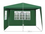 Malatec 1653 Zahradní párty stan 3 x 3 m + 2 boční stěny zelený