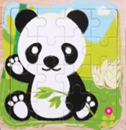 KIK Dřevěné puzzle Panda 16 dílků