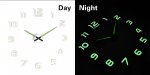 KIK KX7442 Dizajnové 3D nalepovacie hodiny 50-60 cm fluorescenčné