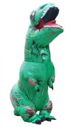 KIK Nafukovací kostým Dinosaurus 120 - 140 cm zelená