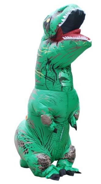KIK Nafukovací kostým Dinosaurus 120 - 140 cm zelená