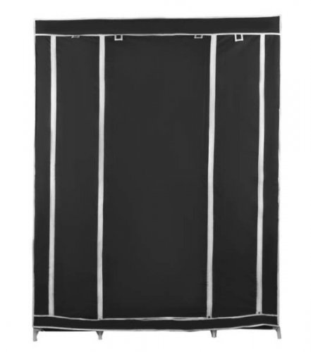 Dvojitá skříň na oblečení 175 cm × 135 cm × 44 cm černá