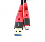 APT Odolný nylonový kábel USB Micro 2A QUICK CHARGE 1M, červená + čierna