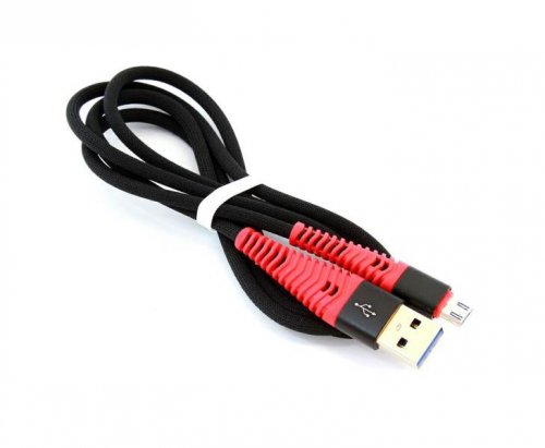 APT Odolný nylonový kabel USB Micro 2A QUICK CHARGE 1M, červená + černá