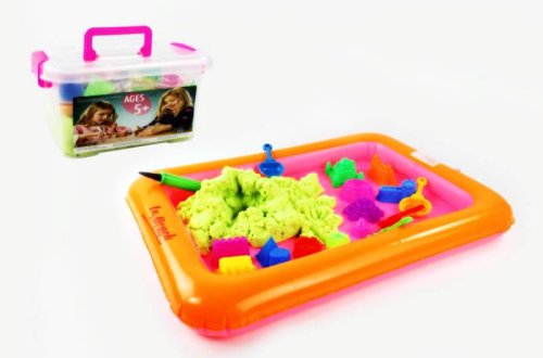 PlaySand Magický tekutý piesok 1000g + formičky + pieskovisko - bazar