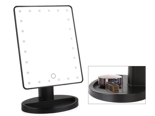 Verk Kosmetické zrcátko 16 LED černé
